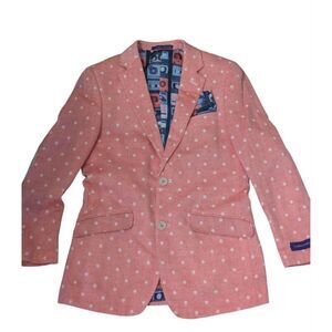 James Morgan Youth 14 Pink Polka Dot Blazer Cassette Tape Lining FUNKY Mod Art